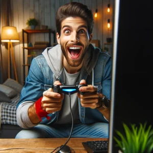 DALL·E-2024-02-24-22.02.41-A-photo-of-an-excited-man-playing-video-games-in-front-of-a-monitor.webp 2024年2月24日